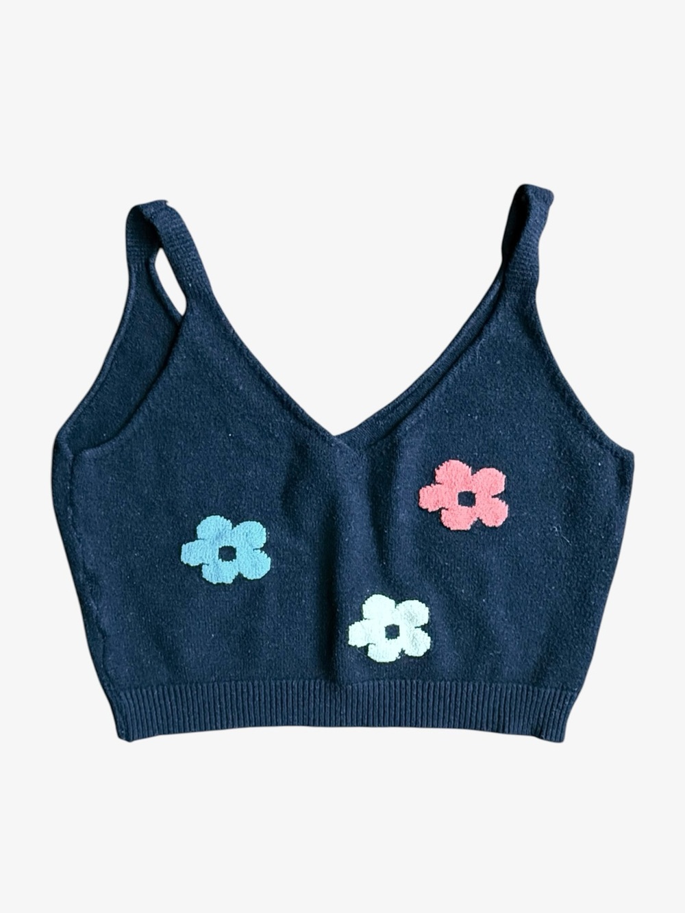 Black Floral Festival Daisy Top Small